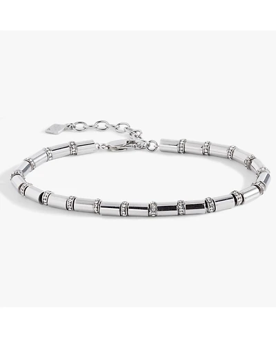 Alex and Ani Tube Bead and Crystal Chain Bracelet