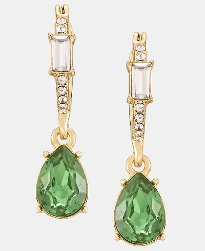 Givenchy Pear-Shape Crystal Charm Hoop Earrings