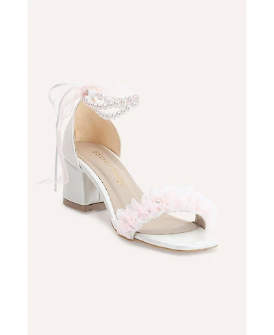 Forever & Always Shoes Women's Moana Lace Bridal Low Heel Sandals