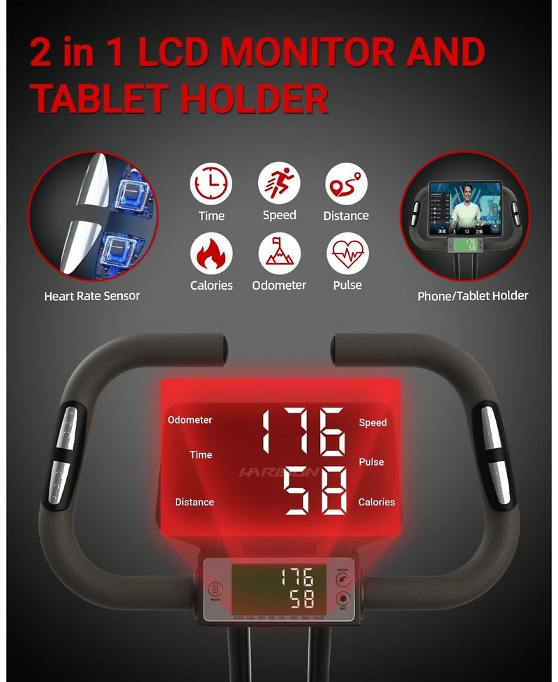 Harison Adjustable Magnetic Exercise Bike for Home, 380 lbs Capacity with App