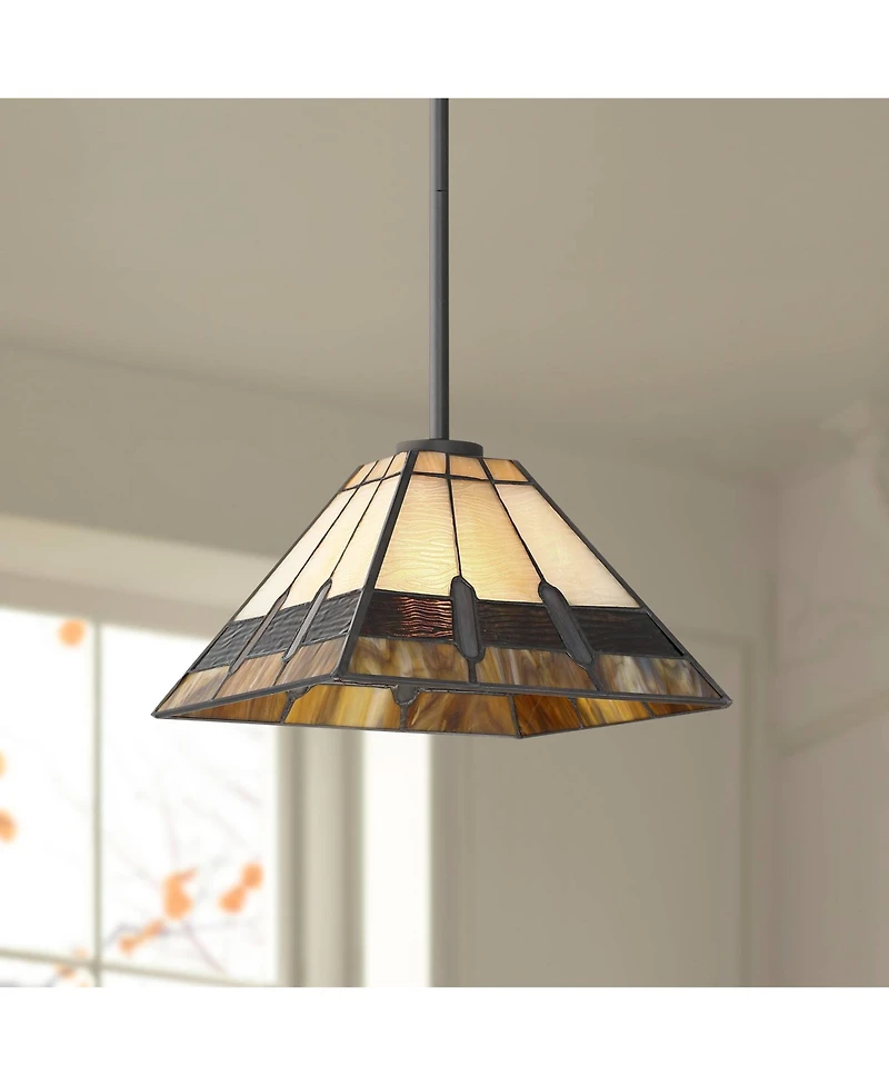Robert Louis Tiffany Estele Wide Art Glass Mini Pendant Light