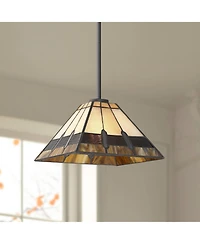 Robert Louis Tiffany Estele Wide Art Glass Mini Pendant Light