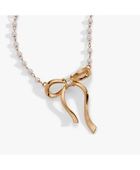 Alex and Ani Bow Pearl Coquette Necklace