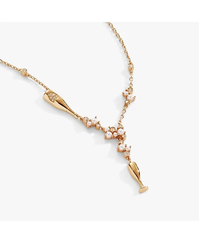 Alex and Ani Champagne Pearl and Crystal Pendant Necklace