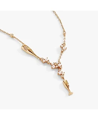 Alex and Ani Champagne Pearl and Crystal Pendant Necklace