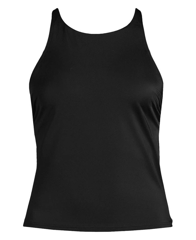 Lands' End Women's Tugless High Neck Strappy Back Tankini Top