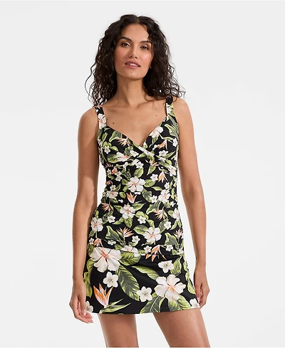 Lands' End Petite Sweetheart Wrap Underwire Tankini Top