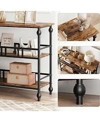 Yigii Console Table 3-Tier Entryway Narrow Sofa Side Shelves