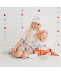 Sweet Wink Little Girls Patriotic Floral Skort