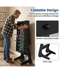 Slickblue Space-Saving Folding Foosball Table with 22 Players and Slide Scorers