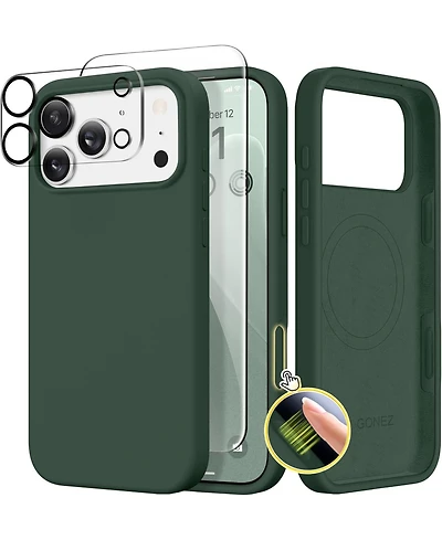 Gonez Magnetic for iPhone 17 Pro Max Case, Compatible with MagSafe Liquid Silicone Anti-Scratch Shockproof Protective Phone Case