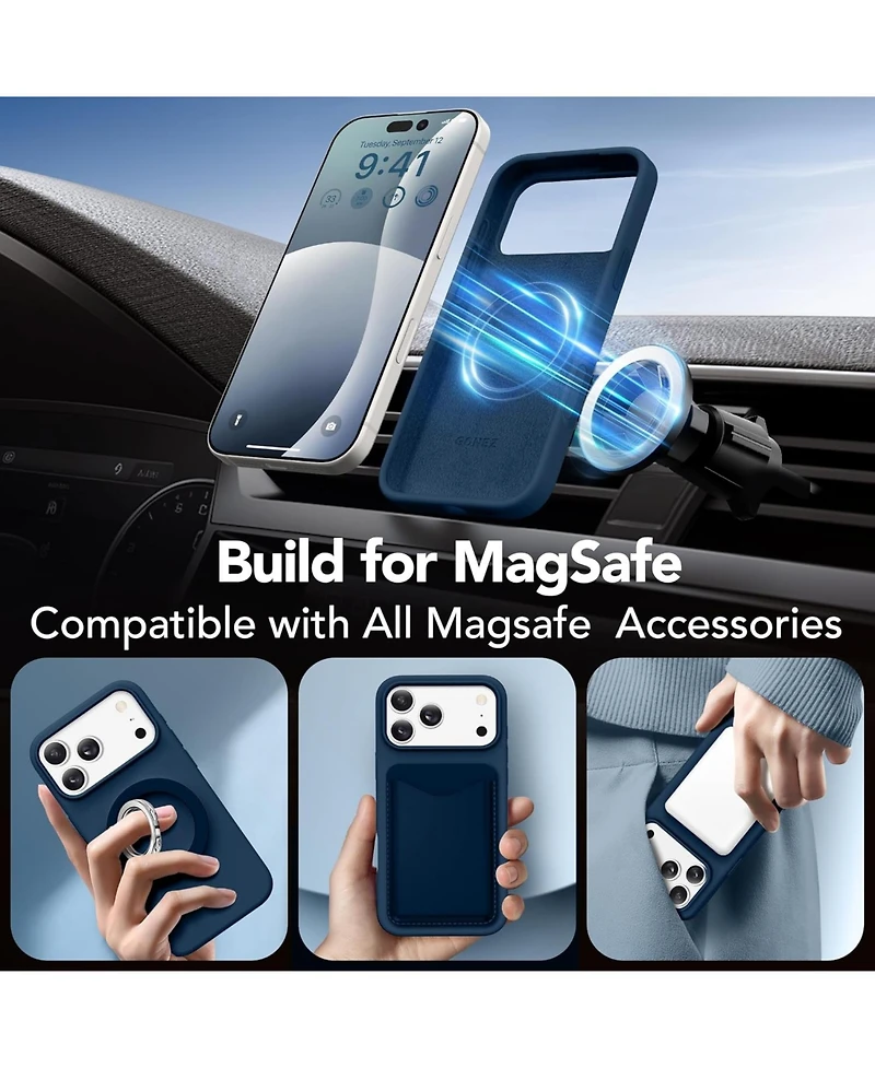 Gonez Magnetic for iPhone 17 Pro Max Case, Compatible with MagSafe, Liquid Silicone Anti-Scratch Shockproof Protective Phone Case