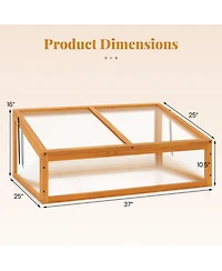 Gouun Fir Wood Cold Frame Greenhouse with Transparent Flip-Top Roof
