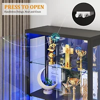 Vlsrka 67" Tall Display Cabinet with Glass Doors and 2 Drawers