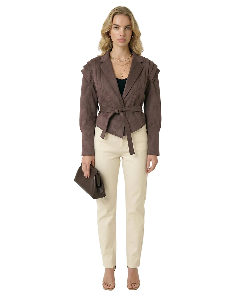 Modenaire Women's Structured Belted Jacket