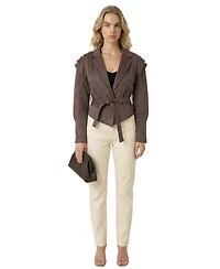 Modenaire Women's Structured Belted Jacket