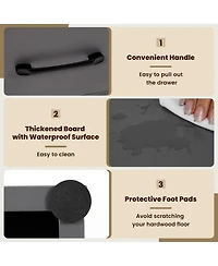 Sugift 48 Inch Tall 4 Tiers Wood Bookcase with Drawer