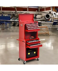 Gouun 6-Drawer Rolling Steel Tool Chest with Detachable Top Box
