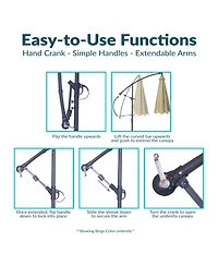 Outdoor Steel Offset Cantilever Patio Umbrella with Round Base Set - 10'