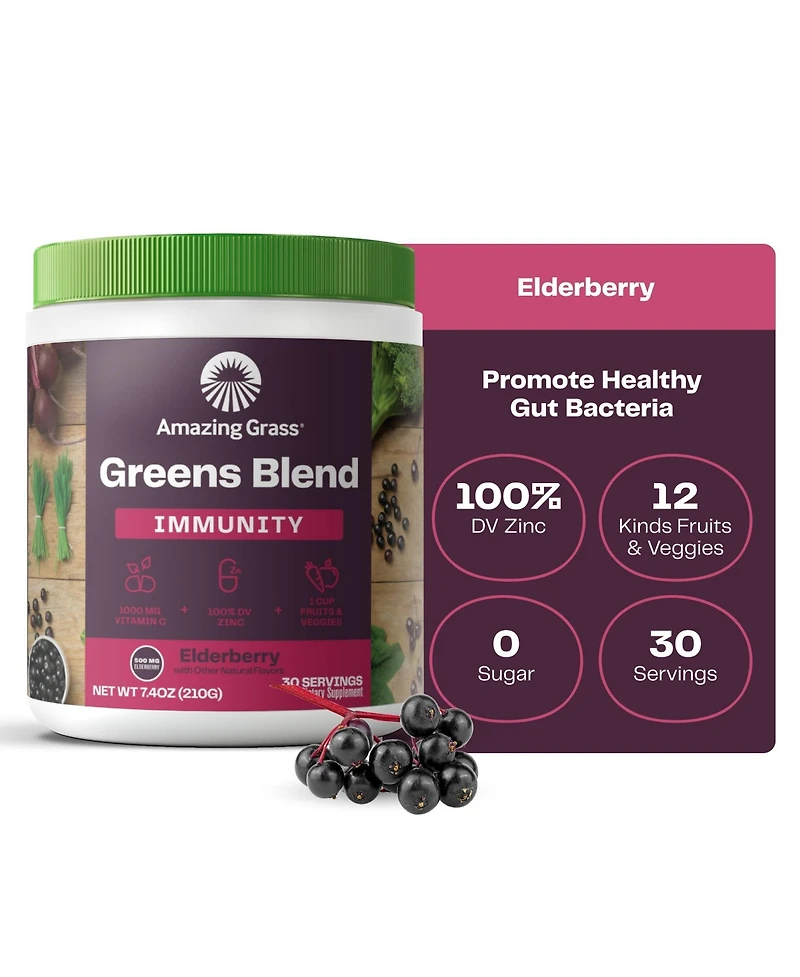 Amazing Grass Greens Blend Superfood Powder Mix with Spirulina, Chlorella, Beet Root, Enzymes and Probiotics, Original, 30 Servings