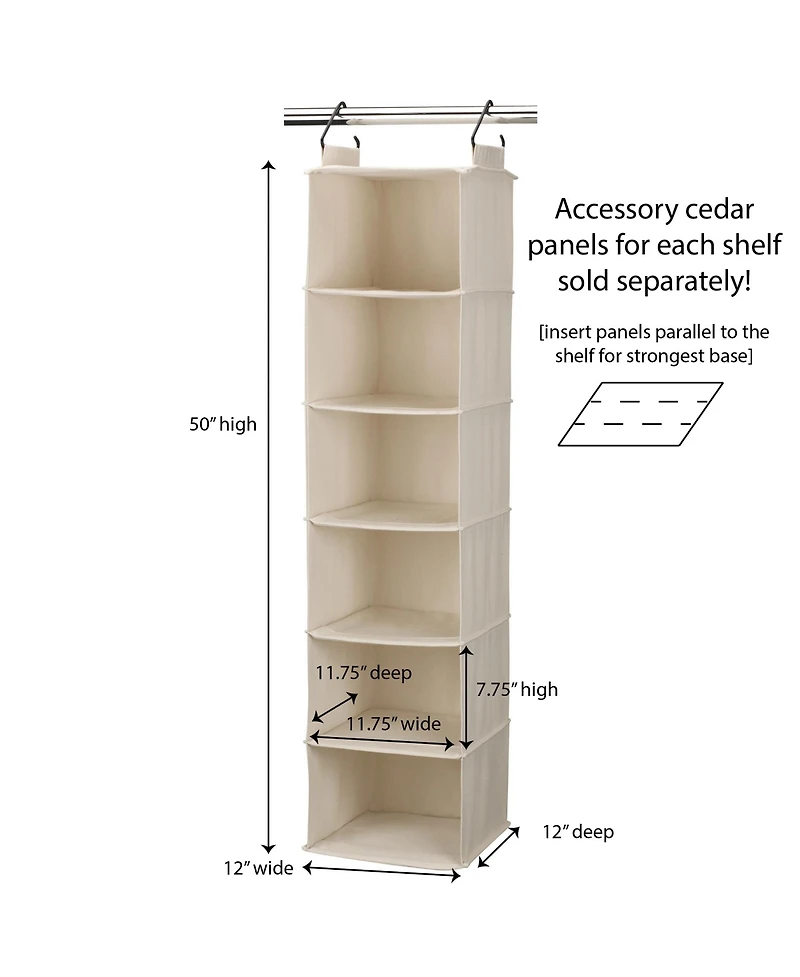 Household Essentials Cedarline 6 Shelf Hanging Closet Organizer