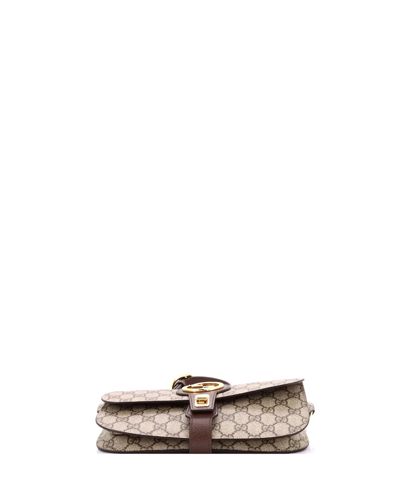 Pre-Owned Gucci Blondie Flap Pocket Belt Bag Gg Coated Canvas