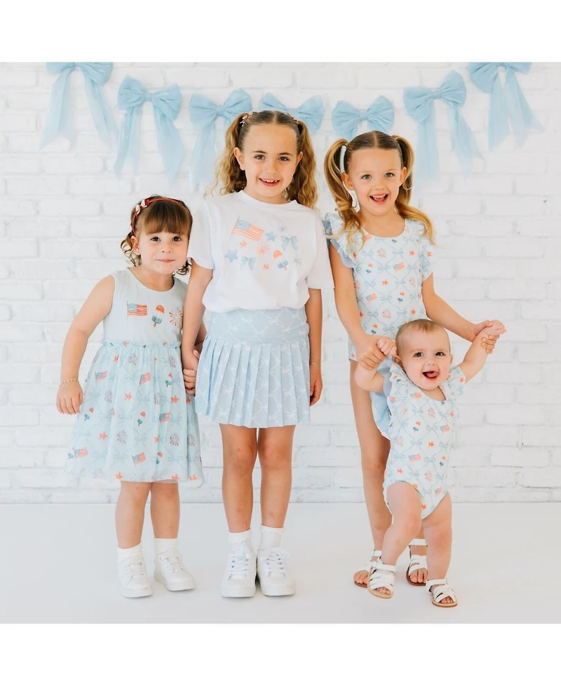 Sweet Wink Toddler Girls Patriotic Trellis Tank Tutu Dress