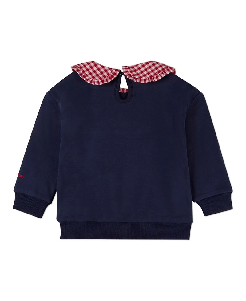 MeMoi Big Boys Gingham Ruffled Collar Sweatshirt