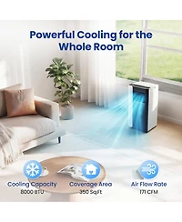 Mecale 8000 Btu Portable Air Conditioner 3-in-1 with Remote Control