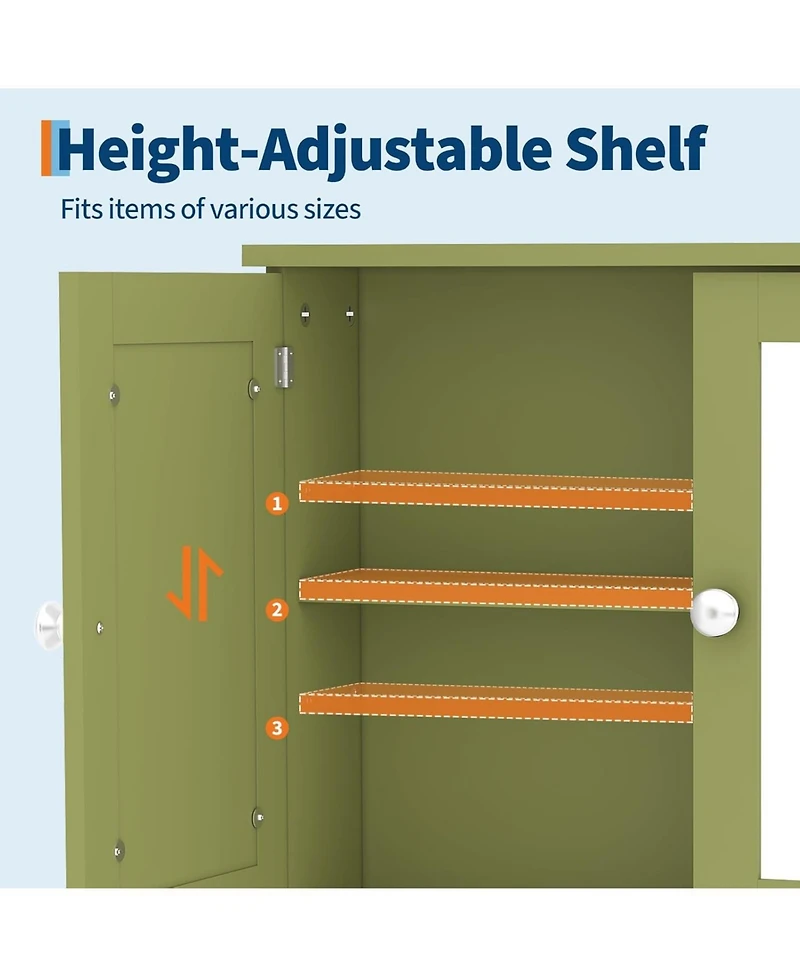 gaomon Bathroom Wall Cabinet - 23x22.1x5.1 Inch Medicine with Adjustable Shelf, Mounted Storage for Bathroom, Kitchen, Laundry Room