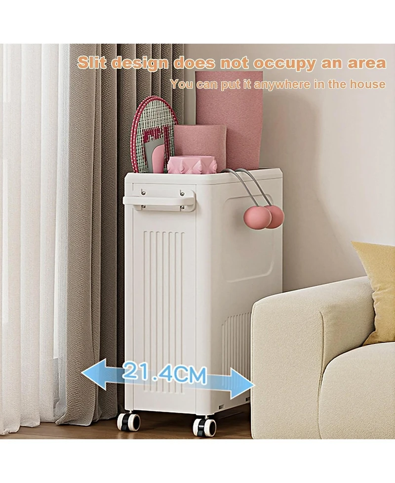 gaomon 2 Pack Rolling Laundry Hamper with Lid, Collapsible Plastic Clothes Basket with Wheels