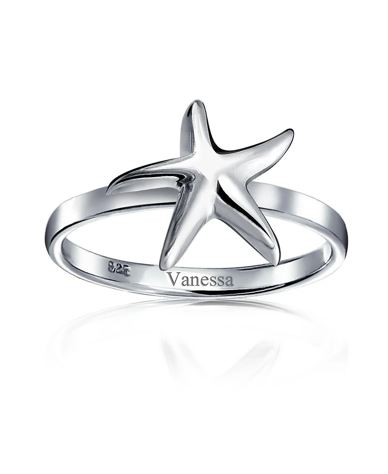 Bling Jewelry Dainty Simple Nautical Tropical Starfish Ring .925 Sterling Silver