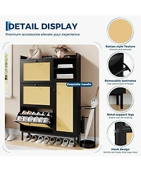 gaomon Freestanding Shoe Cabinet with 3 Flip Drawers and 5 Tier Shelves