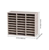 Sugift 27-Compartment Wood Literature Organizer with Adjustable Shelves for Mail Sorting and File Management