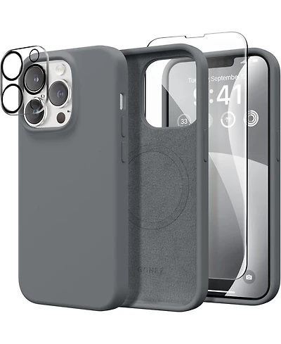 Gonez Magnetic for iPhone 13 Pro Max Case, Compatible with MagSafe, Silicone Shockproof Anti-Scratch Protective Phone Case