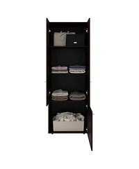 Fm Furniture Tolleson 3-Door Tall Wardrobe Cabinet with 4 Shelves - Freestanding Storage Armoire for Bedroom or Entryway