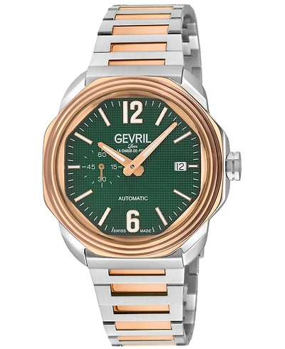 Gevril Men's Roosevelt Swiss Automatic Two tone Iprg/Ss Bracelet Watch