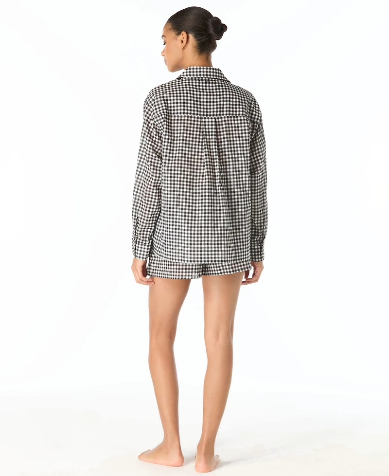 Michael Kors Women's Button-Down Swim Cover Up Shirt