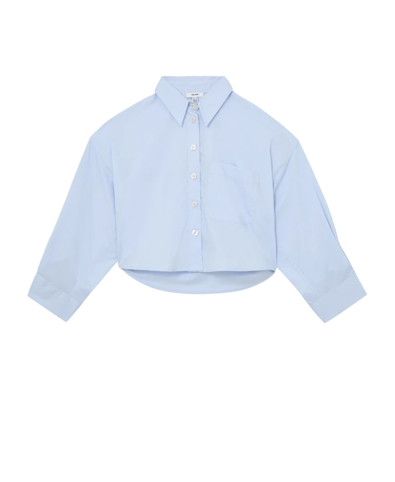 Reiss Women's Cotton Cropped Long-Sleeve Shirt