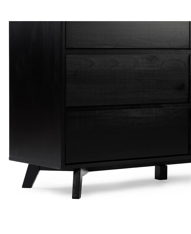 Max and Lily Solid Wood Scandinavian 6 Drawer Dresser