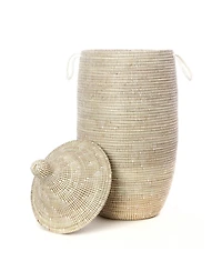 African Modern, Slender Laurel Hamper Basket from Senegal