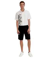 Karl Lagerfeld Paris Men's Laser Cut Embroidered Flower Shorts