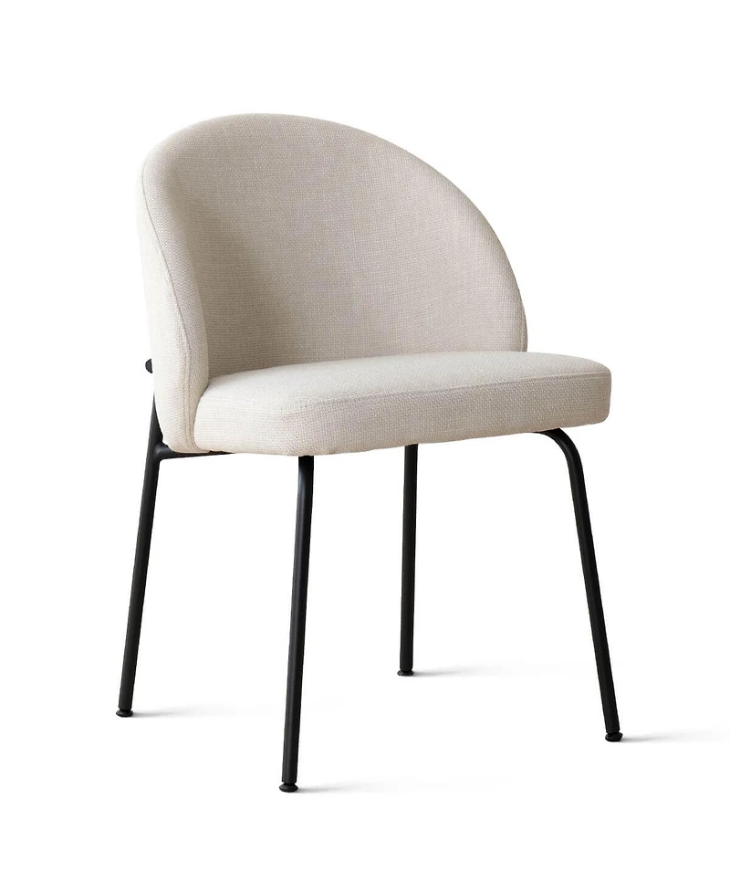 Maison Boucle Modern Upholstered Dining Side Chairs Set of 2, Metal Legs