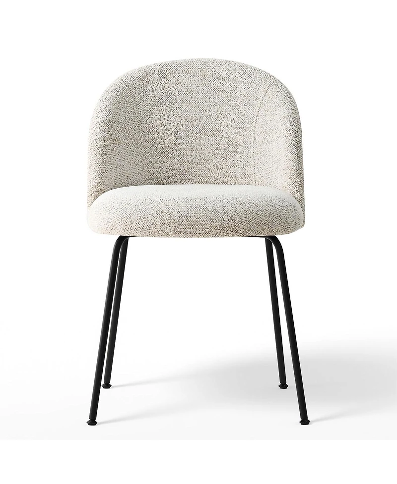 Maison Boucle 19.5" Seat Height Fabric Dining Side Chairs Set of 4, Metal Legs