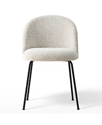 Maison Boucle 19.5" Seat Height Fabric Dining Side Chairs Set of 4, Metal Legs