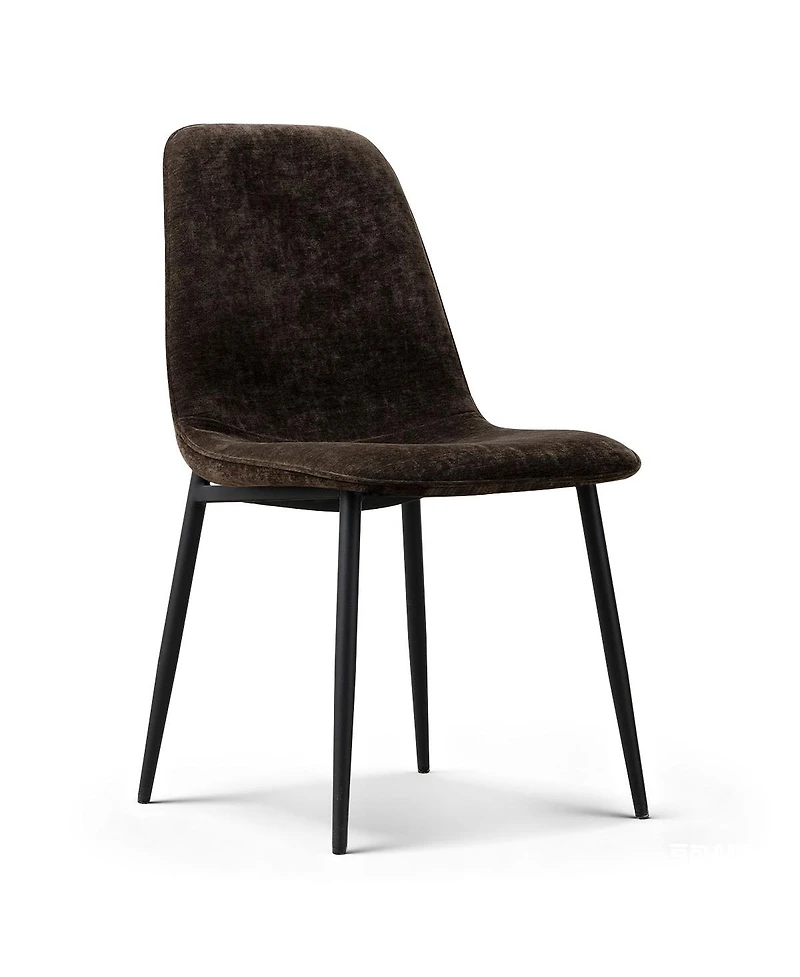 Maison Boucle Modern Chenille Upholstered Dining Chairs Set of 4, Metal Legs