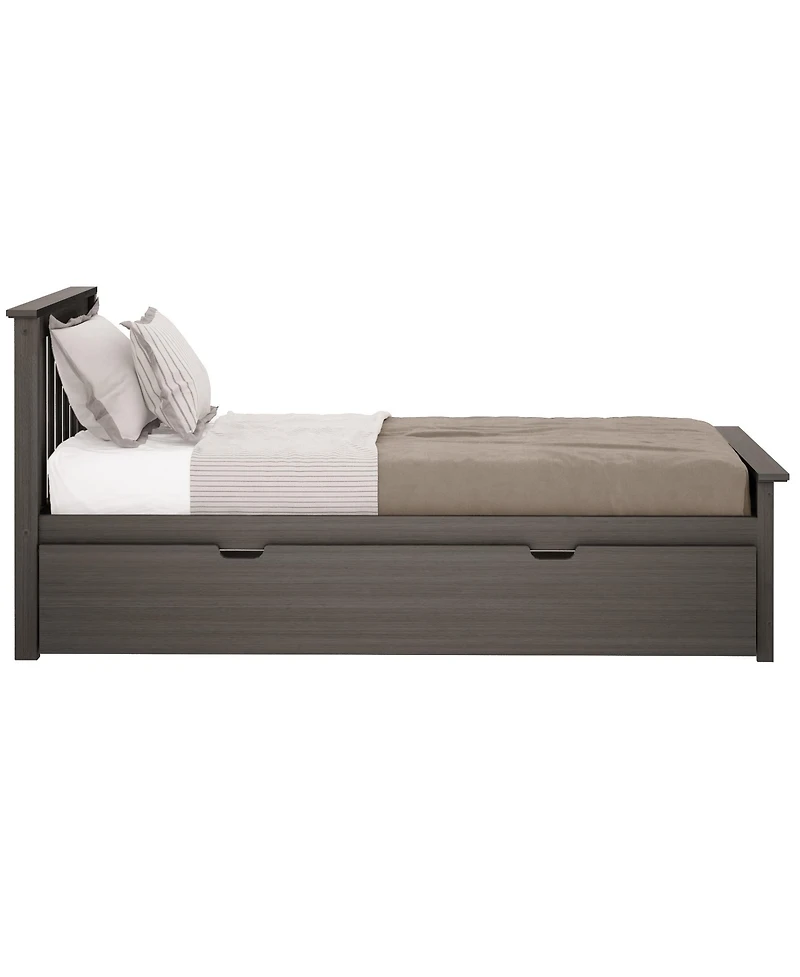 Max & Lily Bed Frame with Trundle, Classic Solid Wood Platform Storage