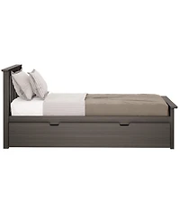 Max & Lily Bed Frame with Trundle, Classic Solid Wood Platform Storage