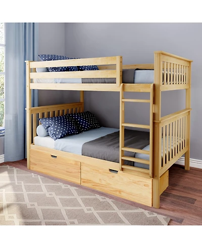 Max and Lily Full over Bunk Bed with Storage Drawers