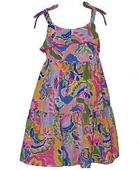 Bonnie Jean Toddler Girls' 2T-6X Abstract Tie Shoulder Dress